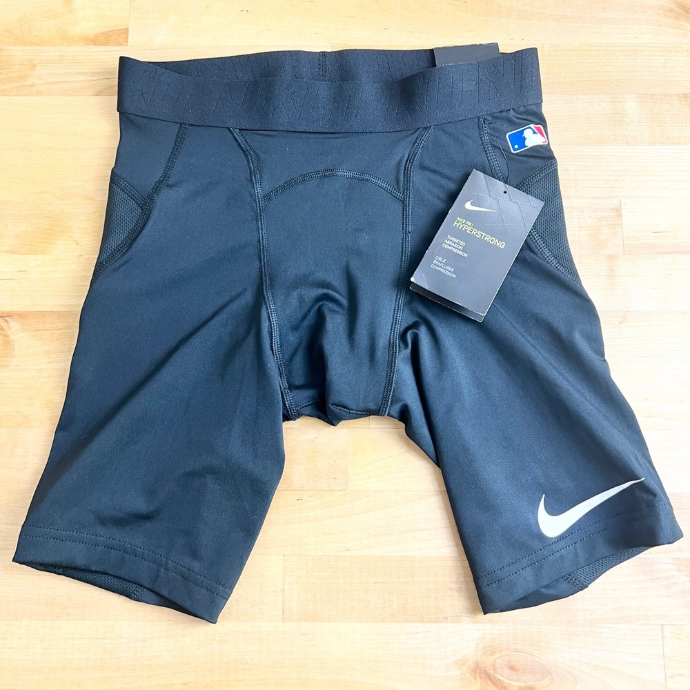 Nike Shorts Hyperstrong Compression Boys Size M Black MLB Baseball Sliding NEW